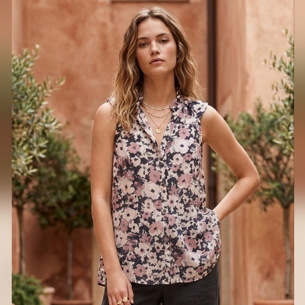 GAP Black and Pink Floral Top